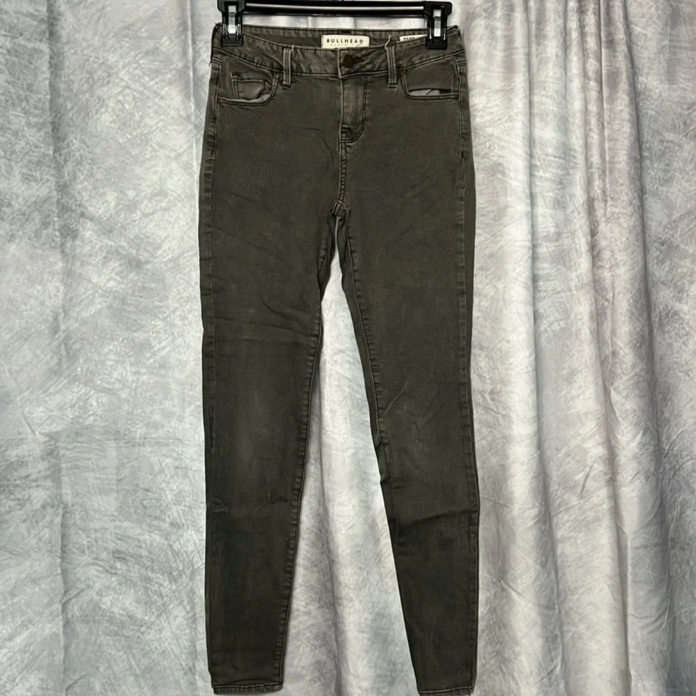 Bullhead Denim Co. Mid Rise Skinniest Gray Jeans - 24x28